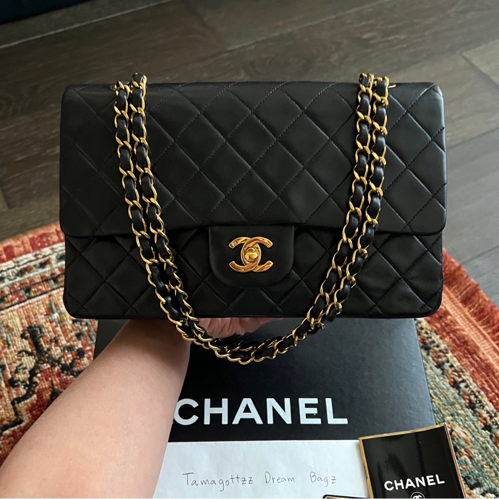 Chanel Classic Vintage Black Medium Double Flap Bag
